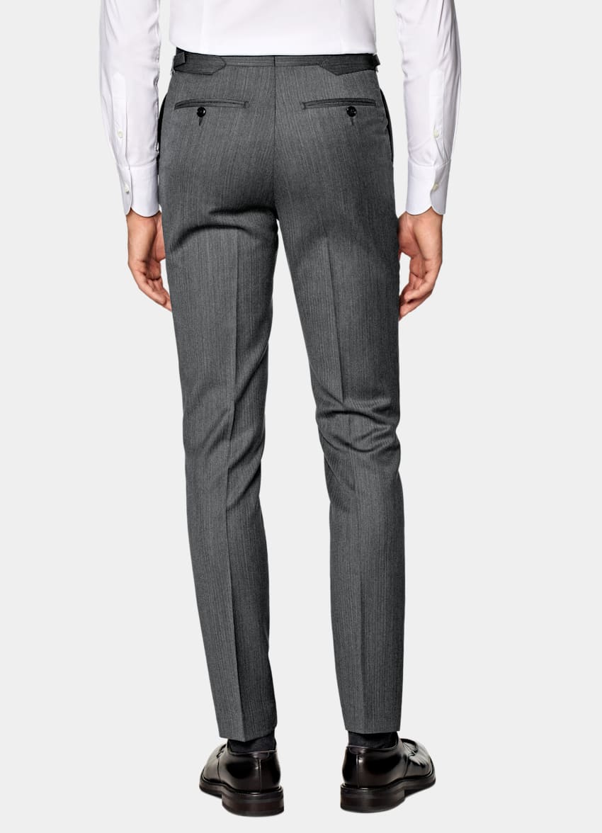 Dark Grey Herringbone Perennial Tailored Fit Havana Suit