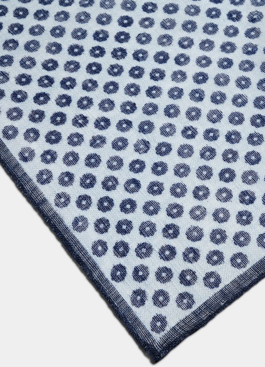 Light Blue Graphic Pocket Square