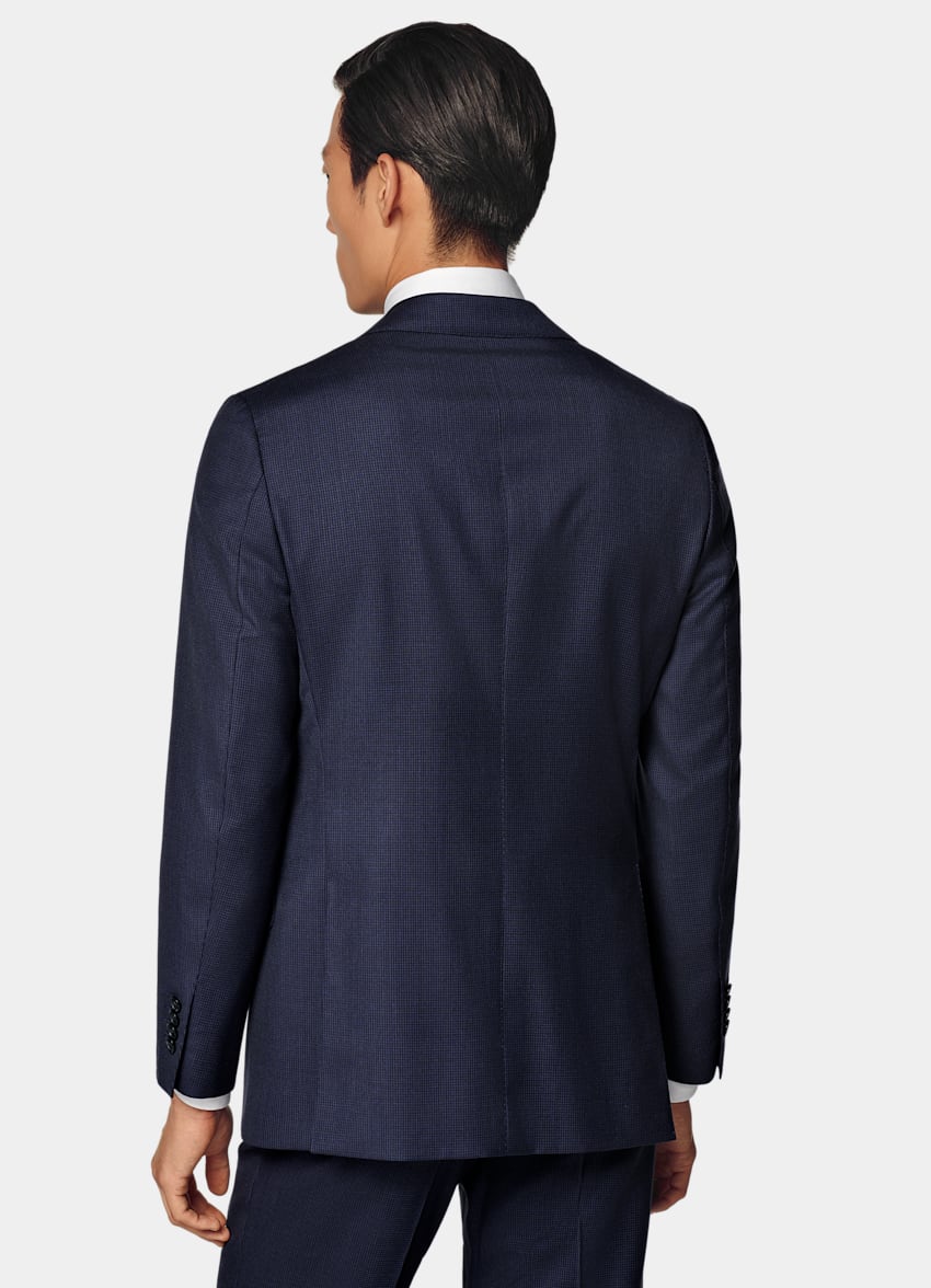 Navy Houndstooth Tailored Fit Havana Suit