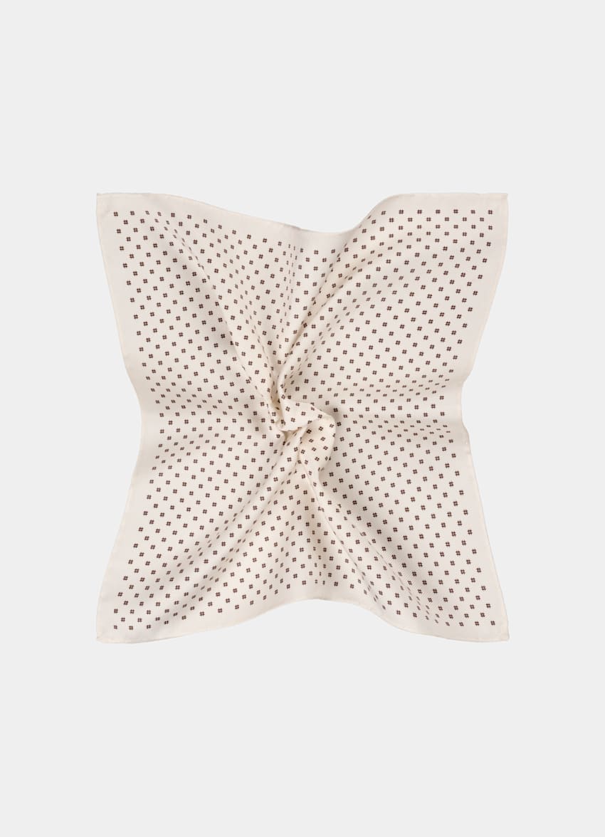 Off-White Flower Pocket Square