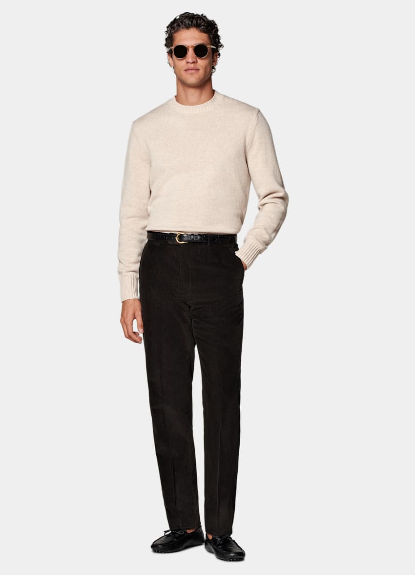 Dark Brown Straight Leg Pants