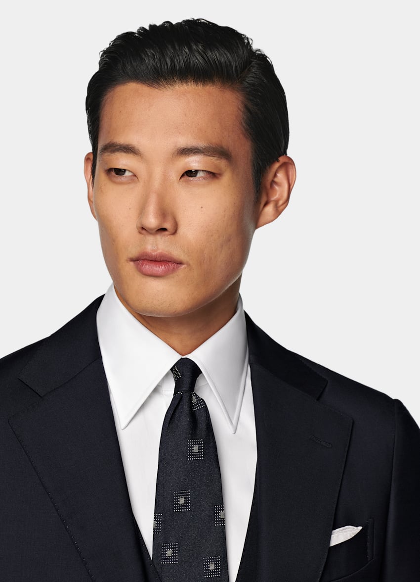 Navy Three-Piece Tailored Fit Havana Suit
