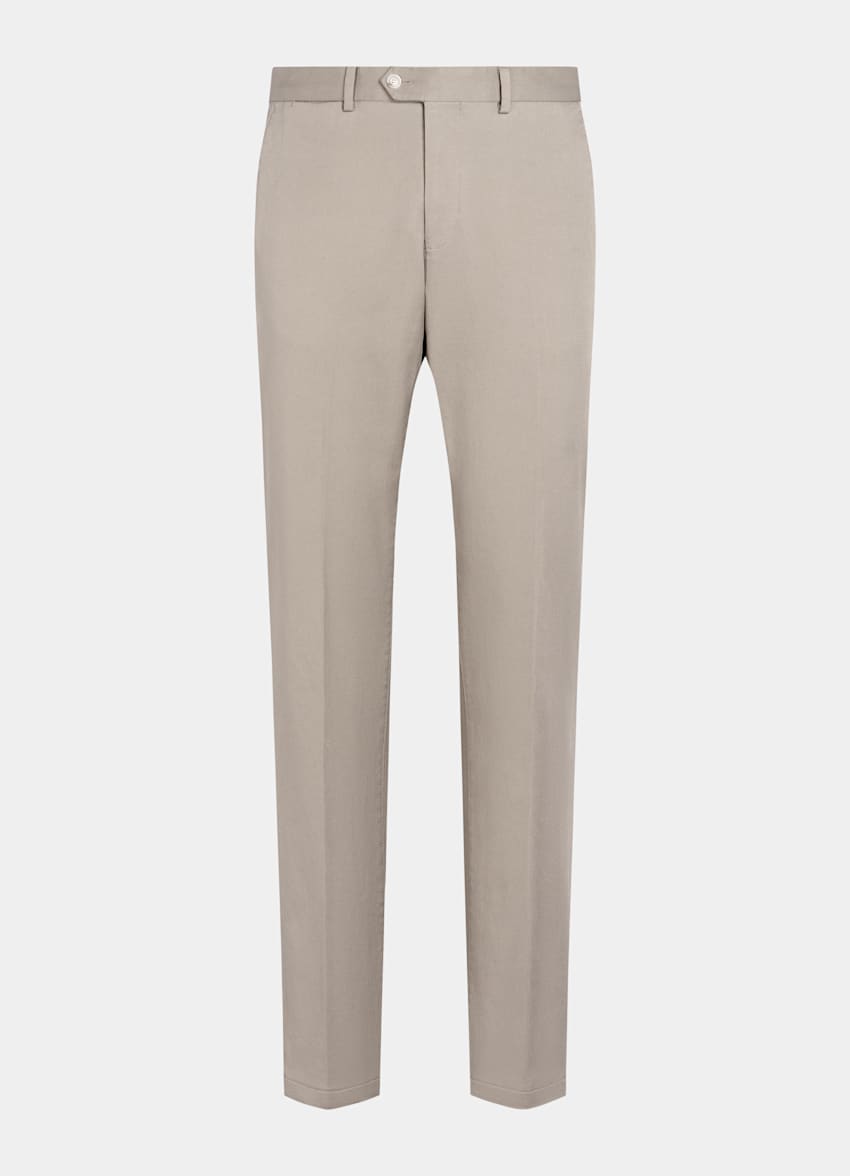 Taupe Slim Leg Straight Chinos