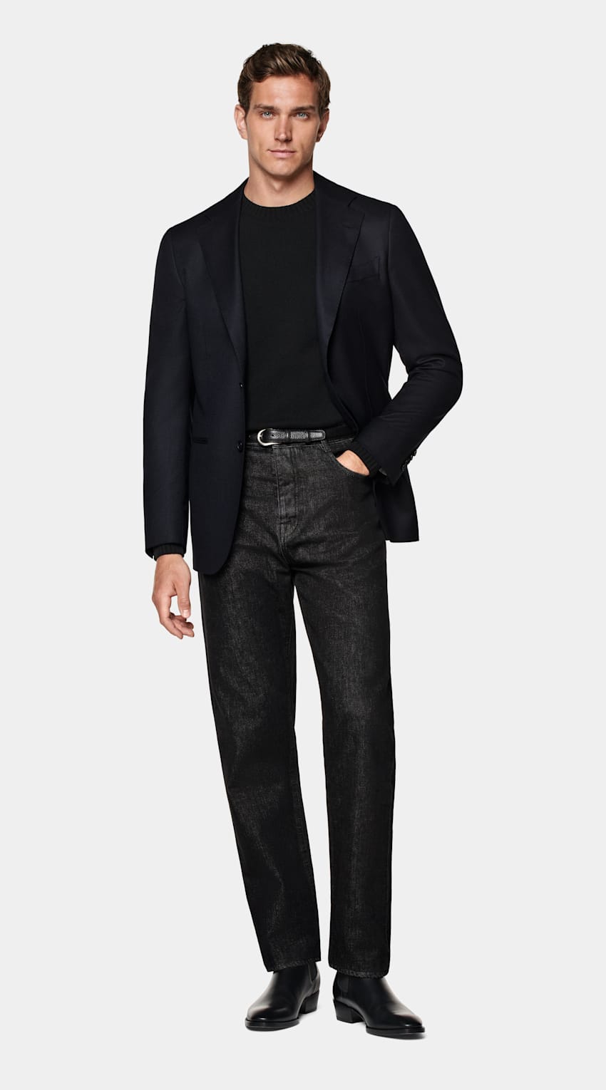 Navy Tailored Fit Havana Suit Jacket