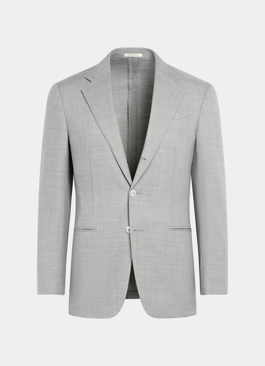Light Grey Tailored Fit Havana Suit Jacket