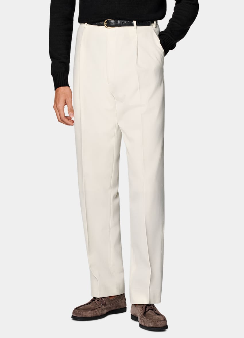 Off-White Wide Leg Straight Pants