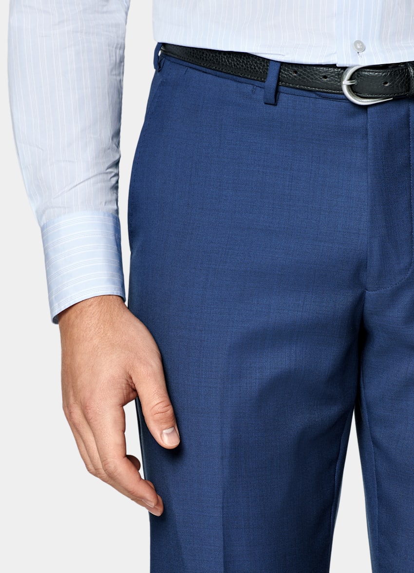 Mid Blue Tailored Fit Havana Suit
