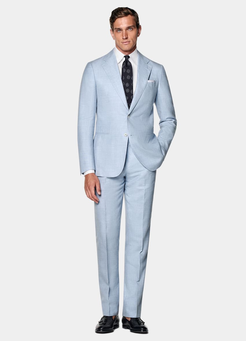 Light Blue Tailored Fit Havana Suit