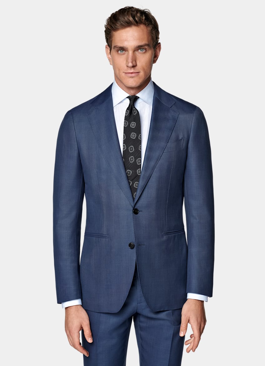 Mid Blue Tailored Fit Havana Suit