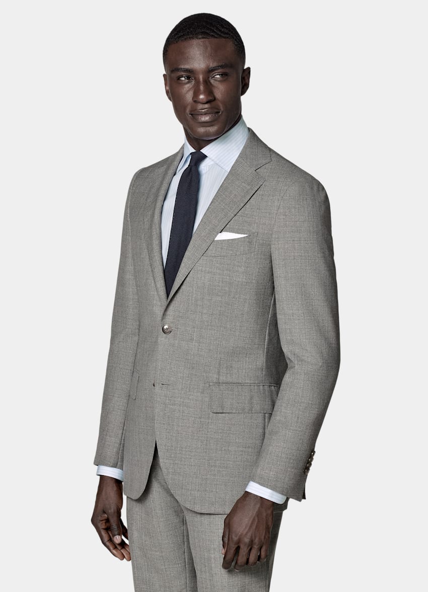Light Grey Perennial Tailored Fit Lazio Suit
