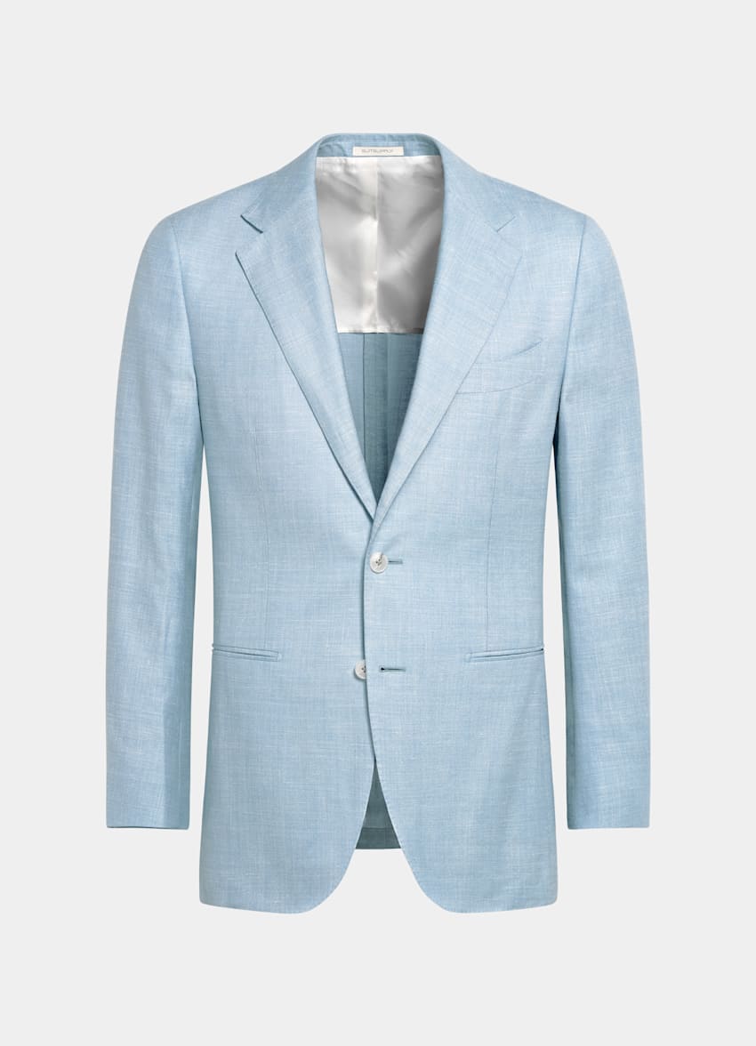 Light Blue Three-Piece Tailored Fit Havana Suit