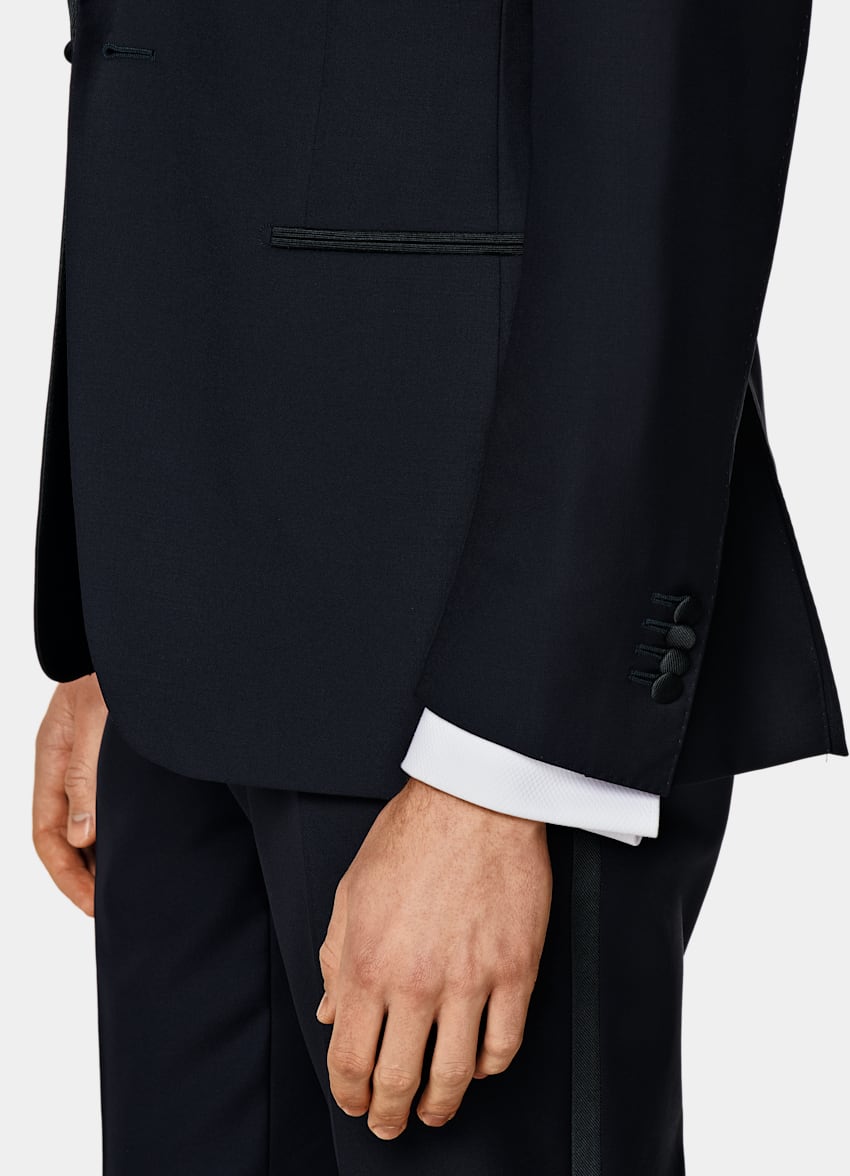 Navy Three-Piece Tailored Fit Lazio Tuxedo