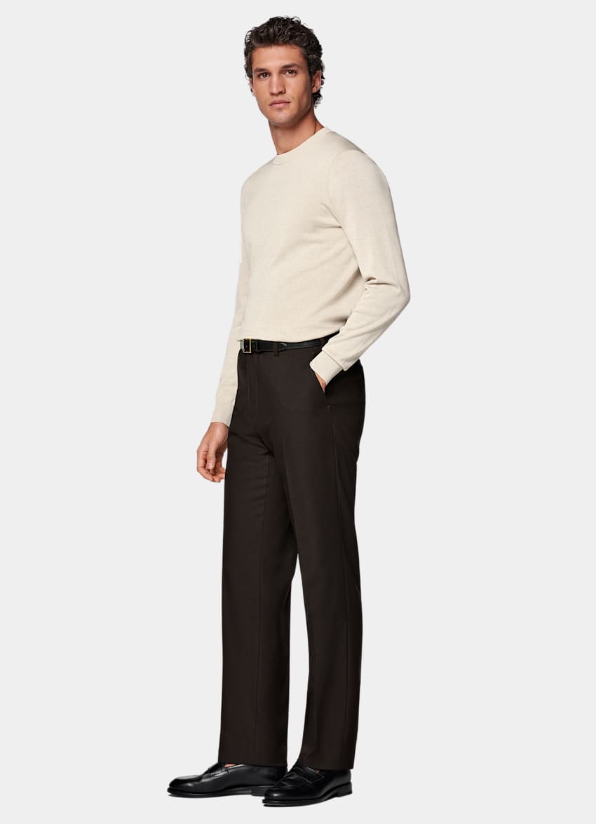 Dark Brown Straight Leg Pants