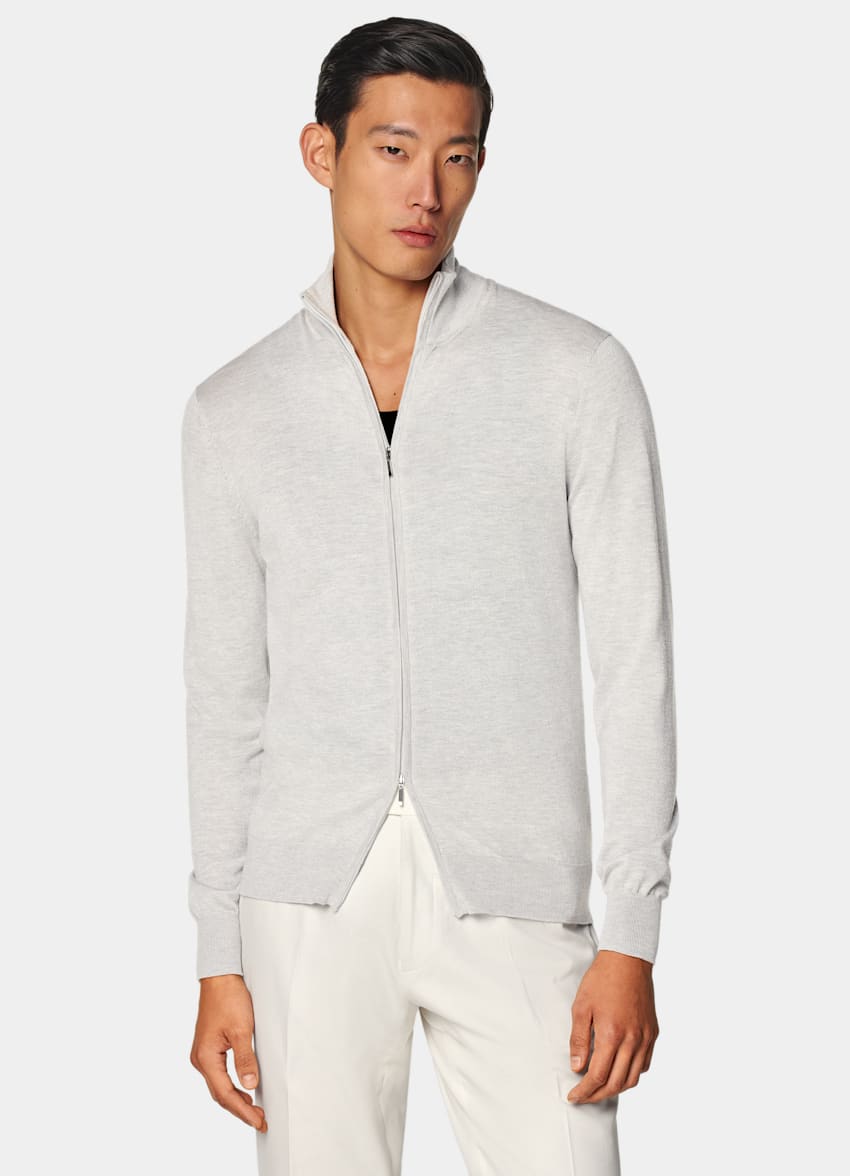 Light Grey Zip Cardigan