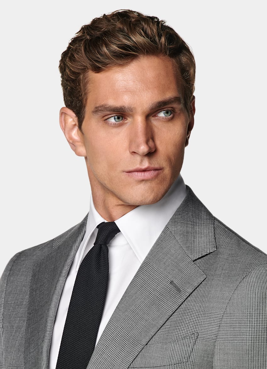 Mid Grey Checked Tailored Fit Havana Suit