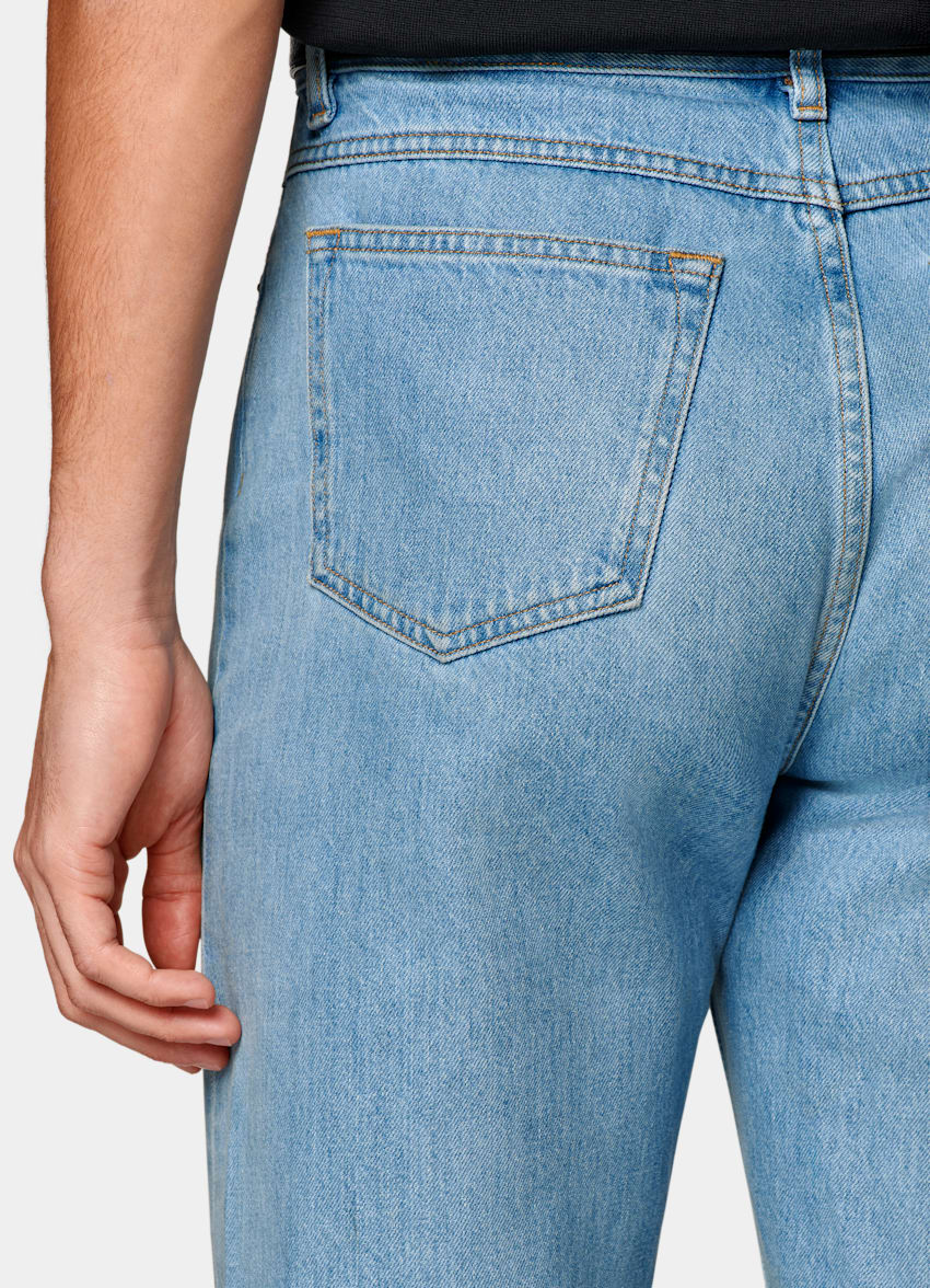 Light Blue Straight Leg Jeans