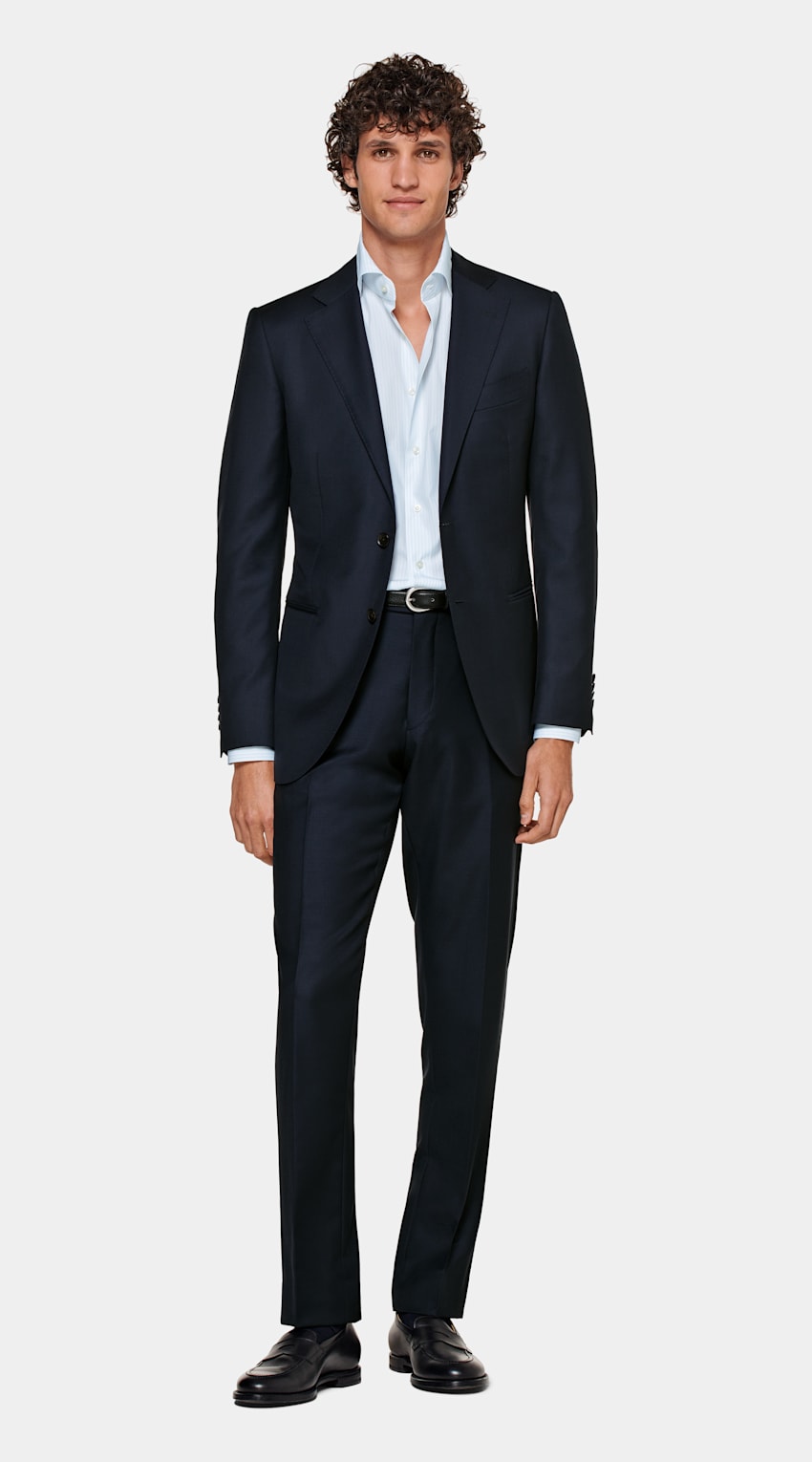 Navy Tailored Fit Lazio Suit