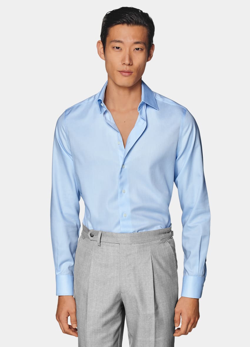Light Blue Royal Oxford Slim Fit Shirt