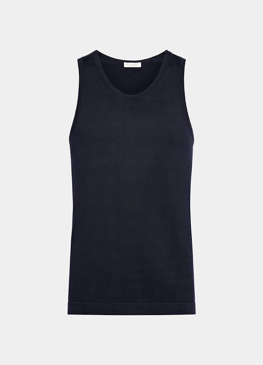 Navy Knitted Tank Top