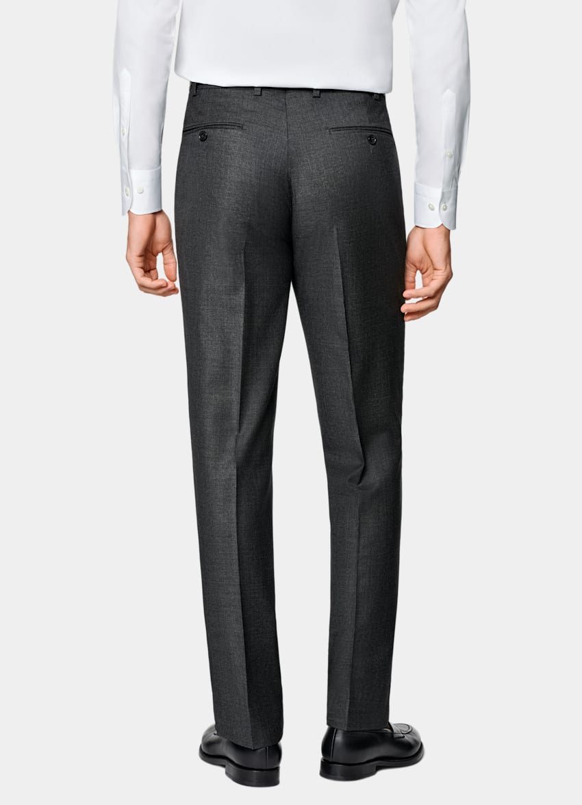 Dark Grey Slim Leg Straight Suit Pants