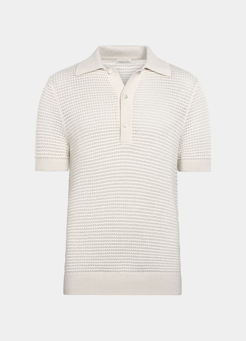 Light Grey Crochet Polo