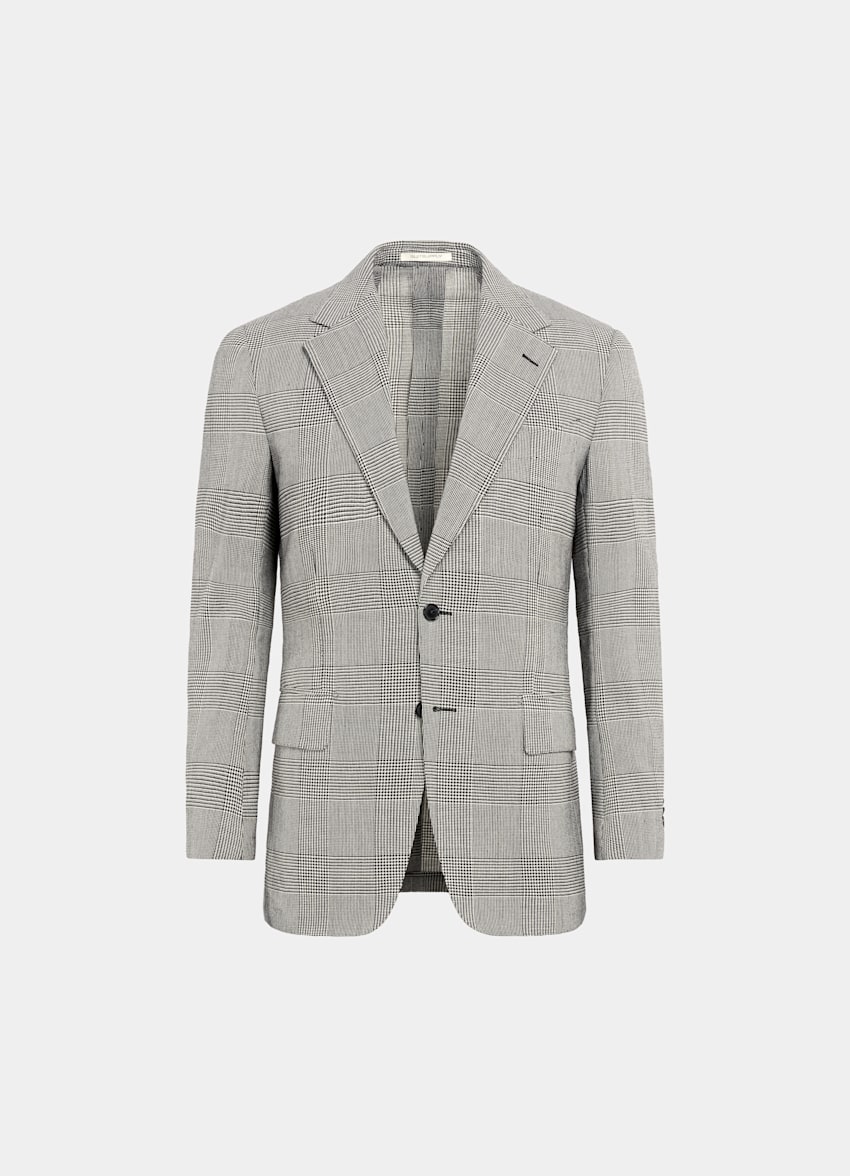 Taupe Checked Tailored Fit Milano Blazer