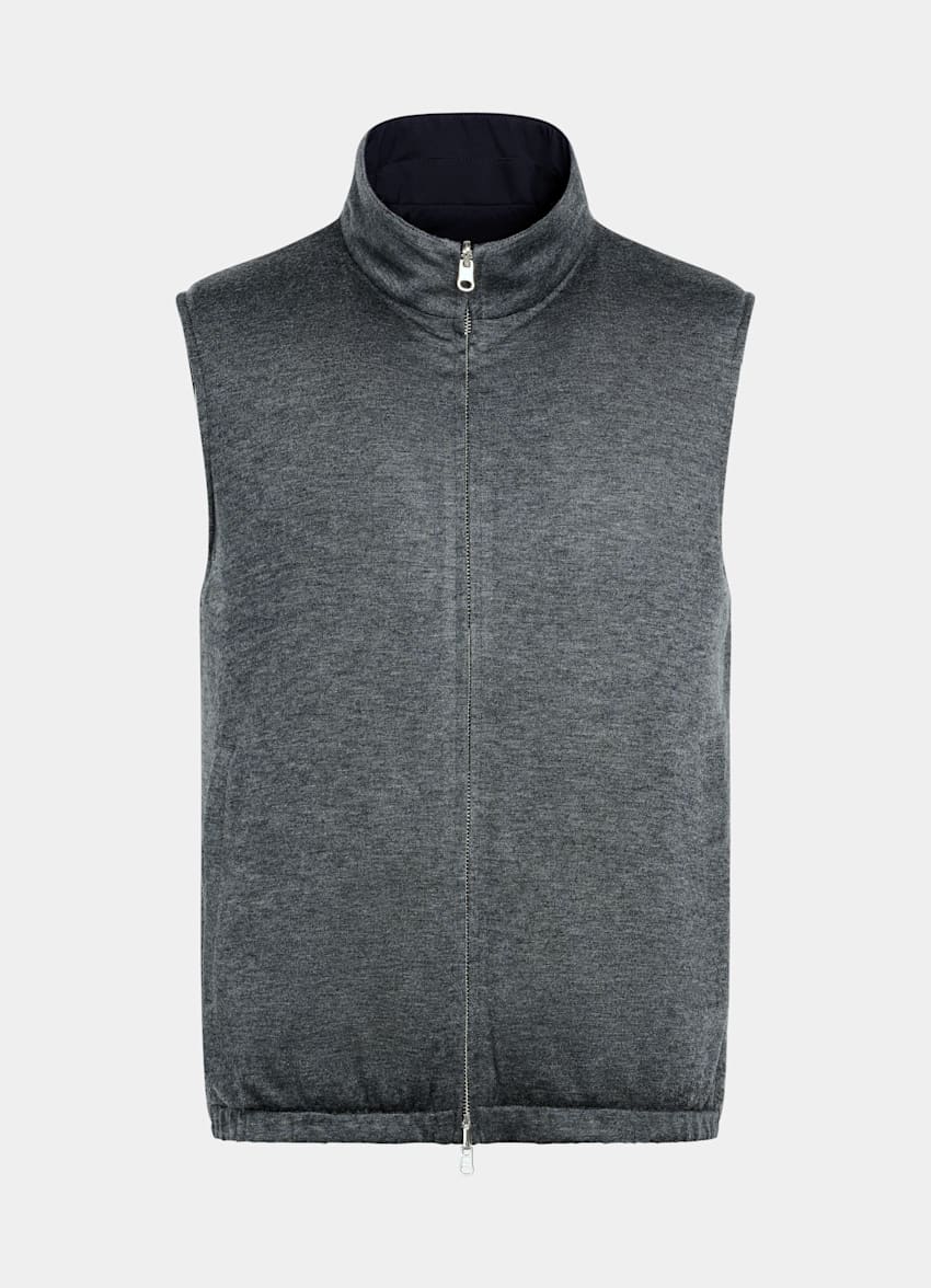 Navy Reversible Light Padded Zip Vest