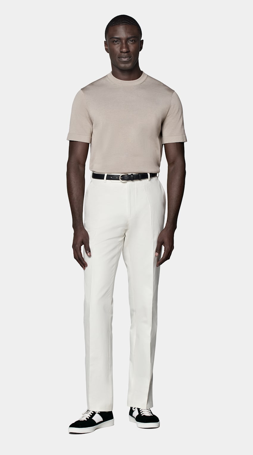 Light Taupe Short Sleeve Crewneck