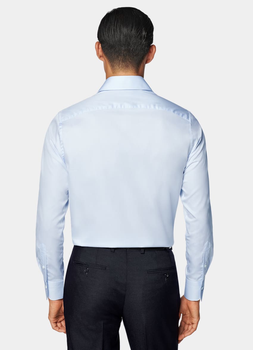 Light Blue Twill Tailored Fit Shirt