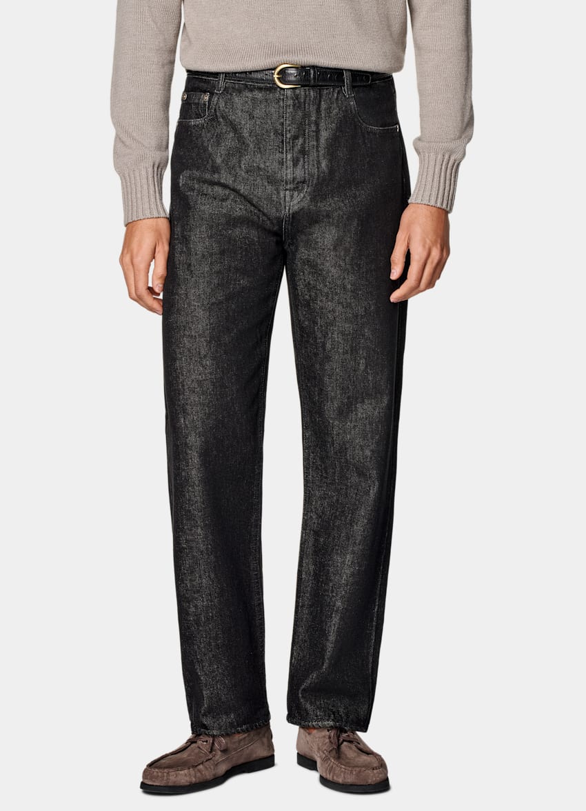 Dark Grey Straight Leg Jeans