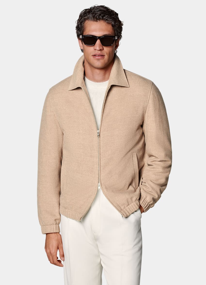 Light Brown Bomber Jacket