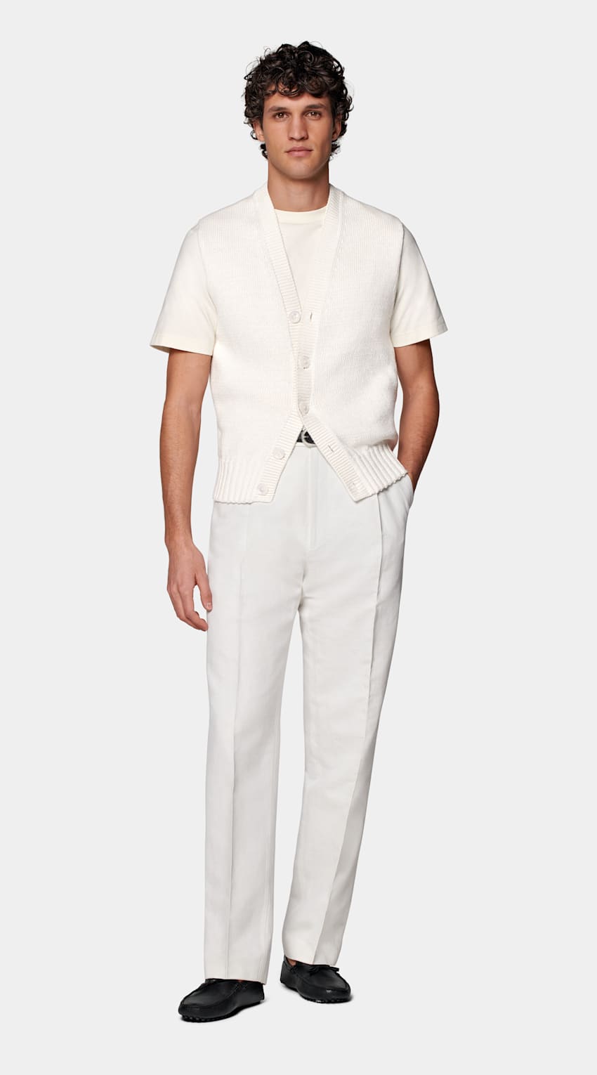Off-White Sleeveless Cardigan