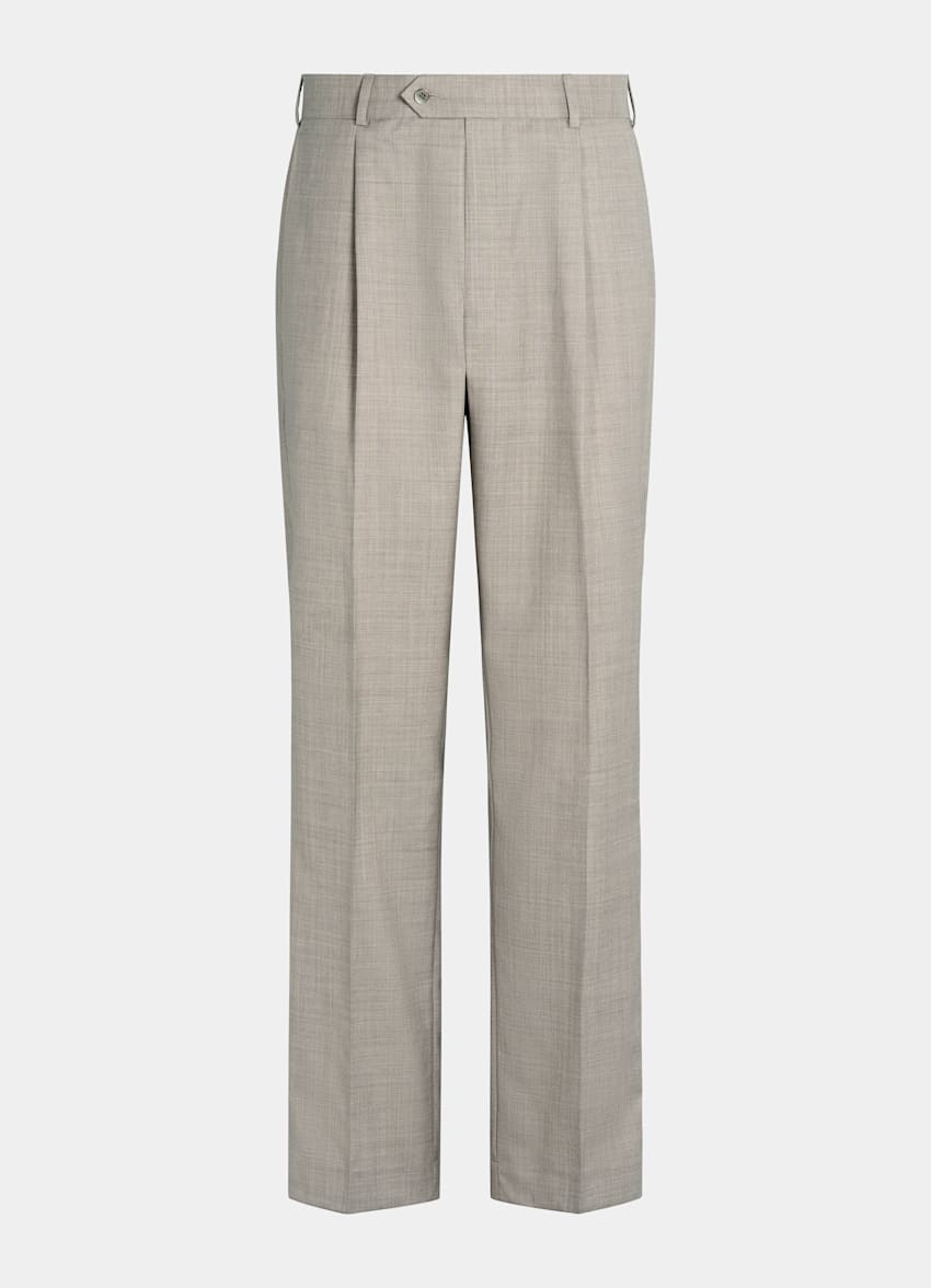 Light Taupe Wide Leg Straight Pants