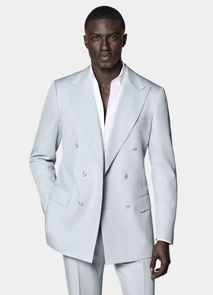 Light Blue Tailored Fit Milano Suit