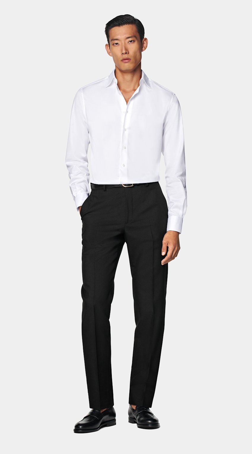 White Twill Tailored Fit Shirt