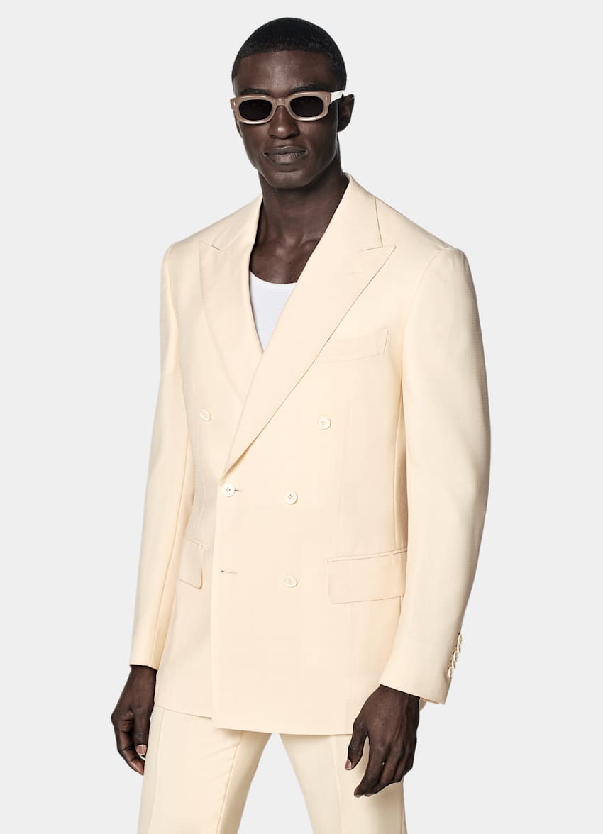 Light Yellow Tailored Fit Milano Suit