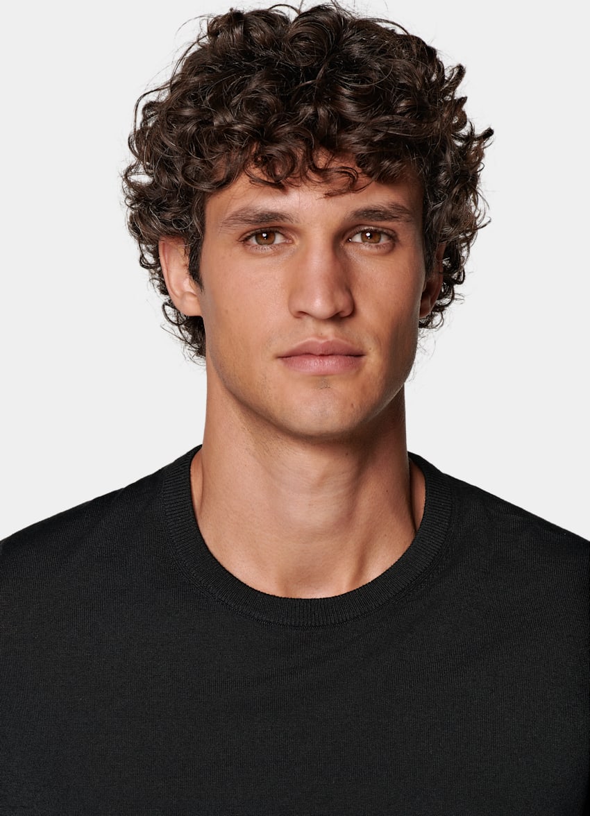Black Merino Crewneck
