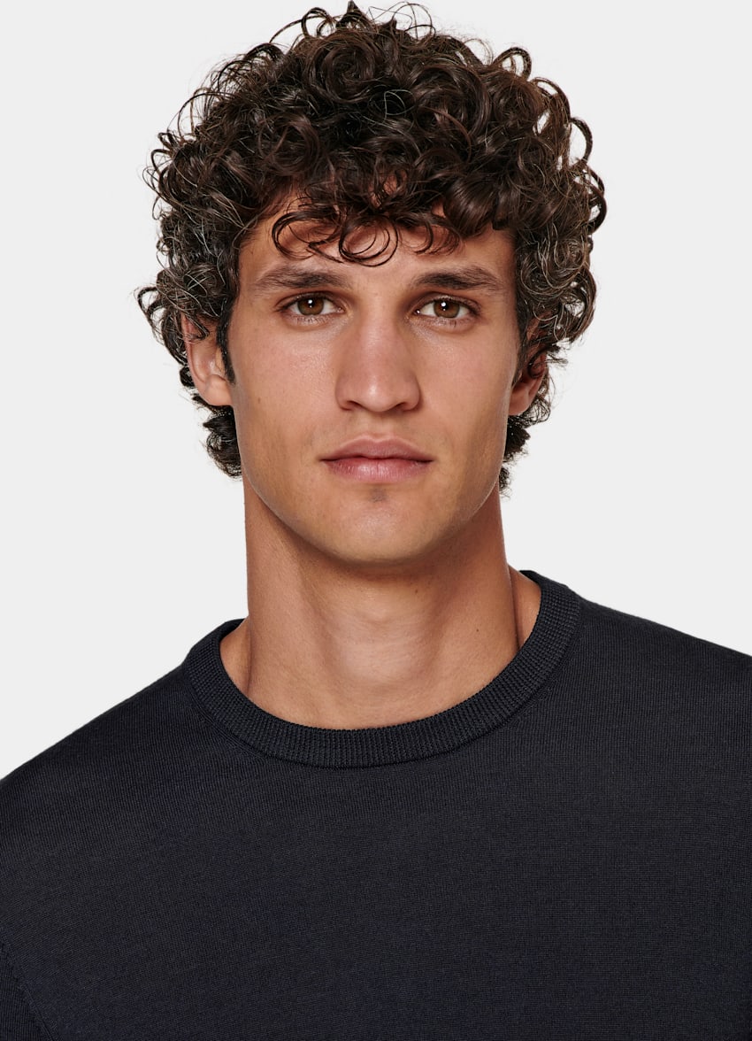 Navy Merino Crewneck