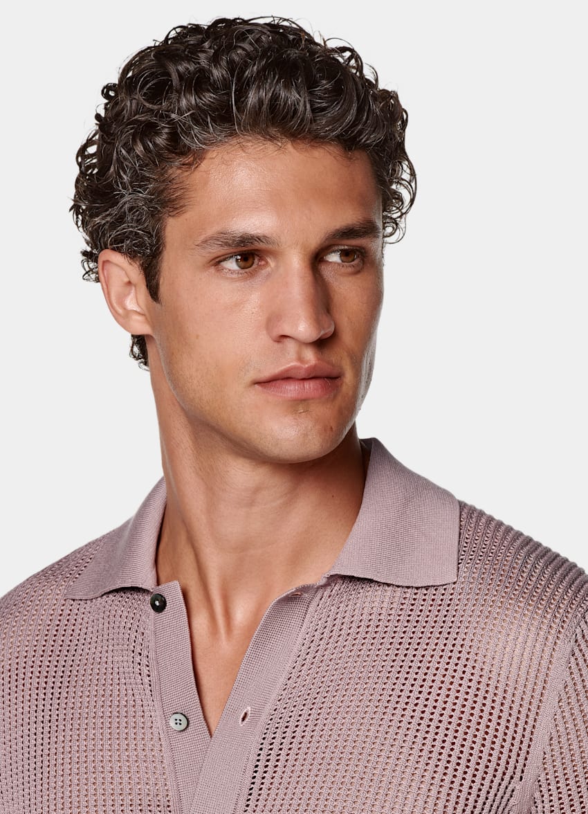 Purple Crochet Polo