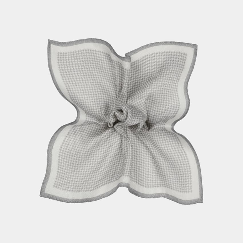 Grey Houndstooth Pocket Square