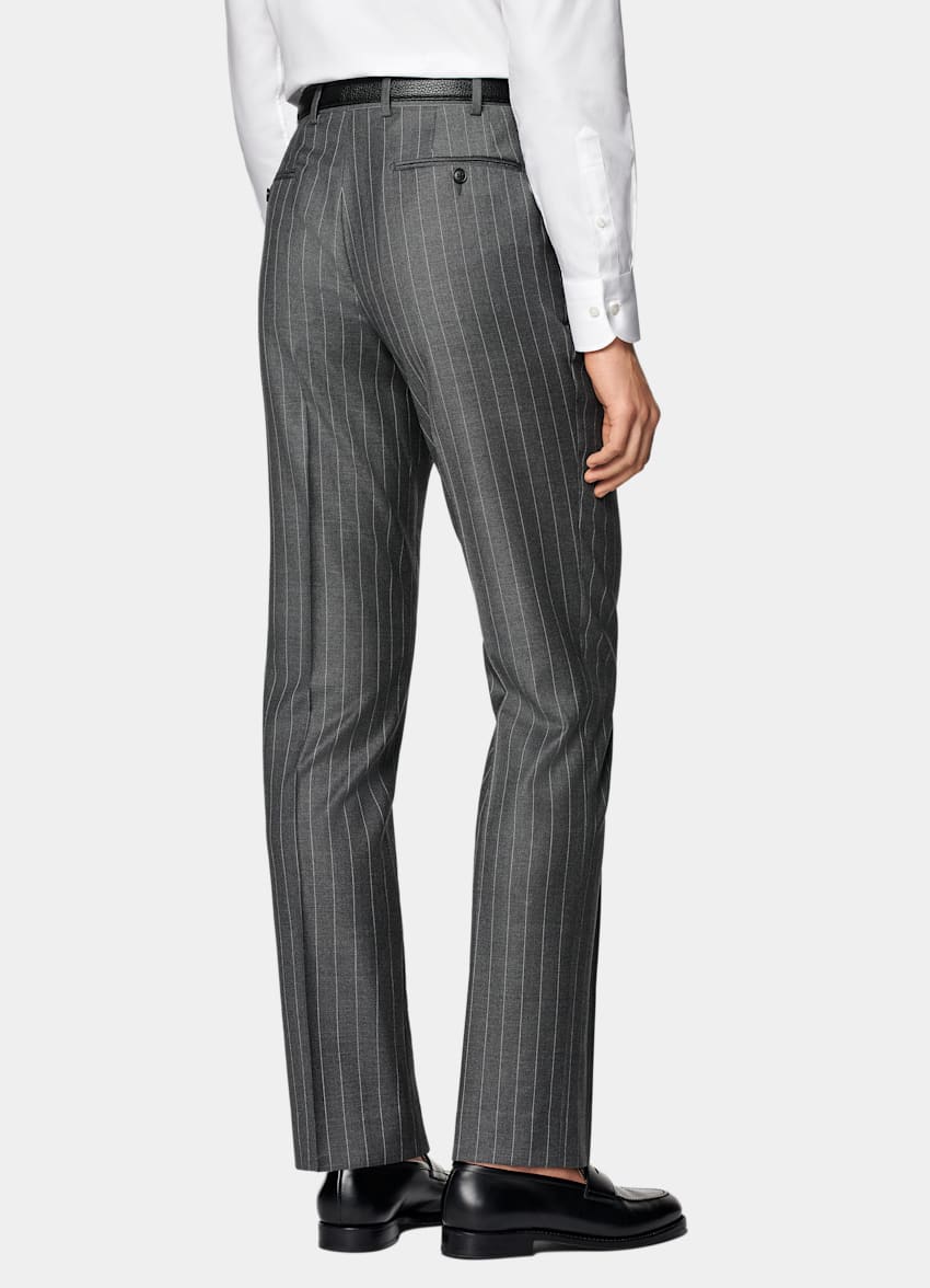 Mid Grey Striped Custom Made Suit