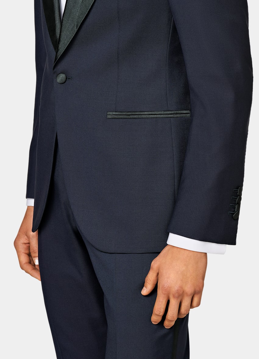 Navy Tailored Fit Lazio Dinner Jacket