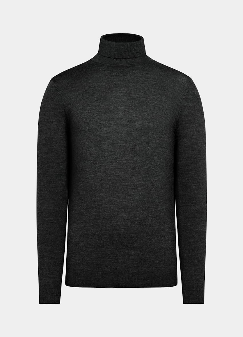 Dark Grey Merino Turtleneck