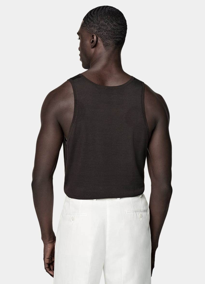 Dark Brown Knitted Tank Top