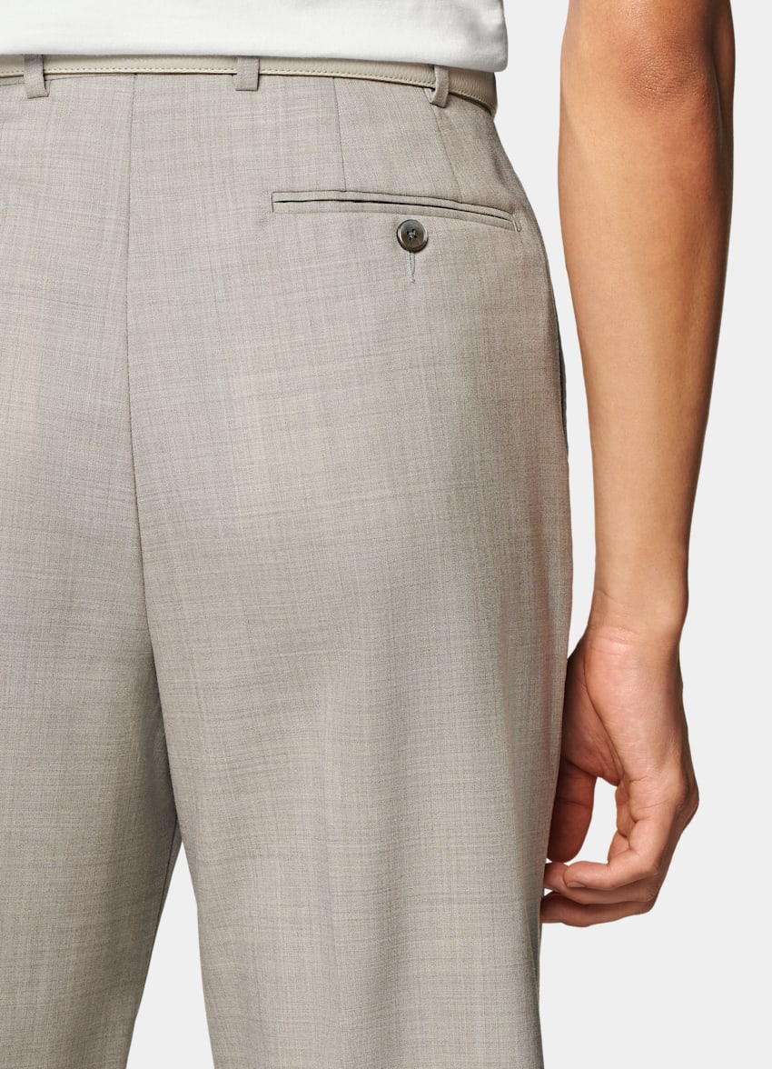 Light Taupe Wide Leg Straight Pants