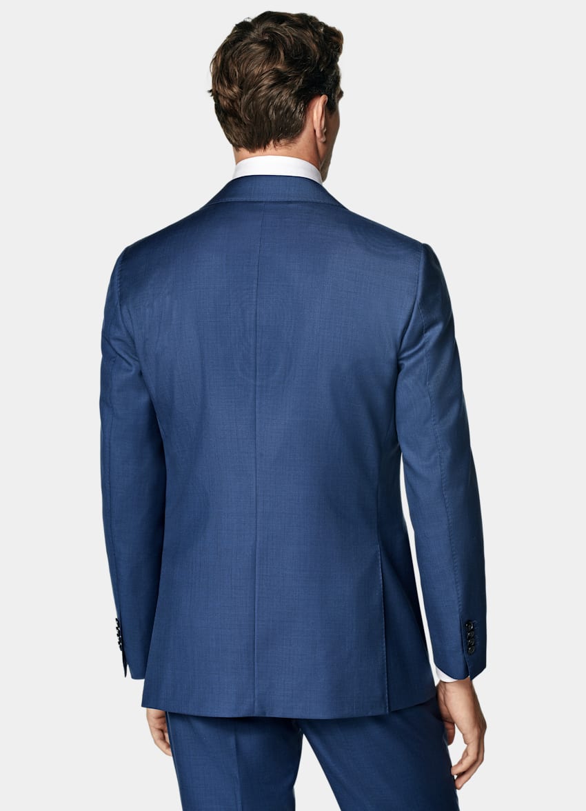 Mid Blue Tailored Fit Havana Suit Jacket