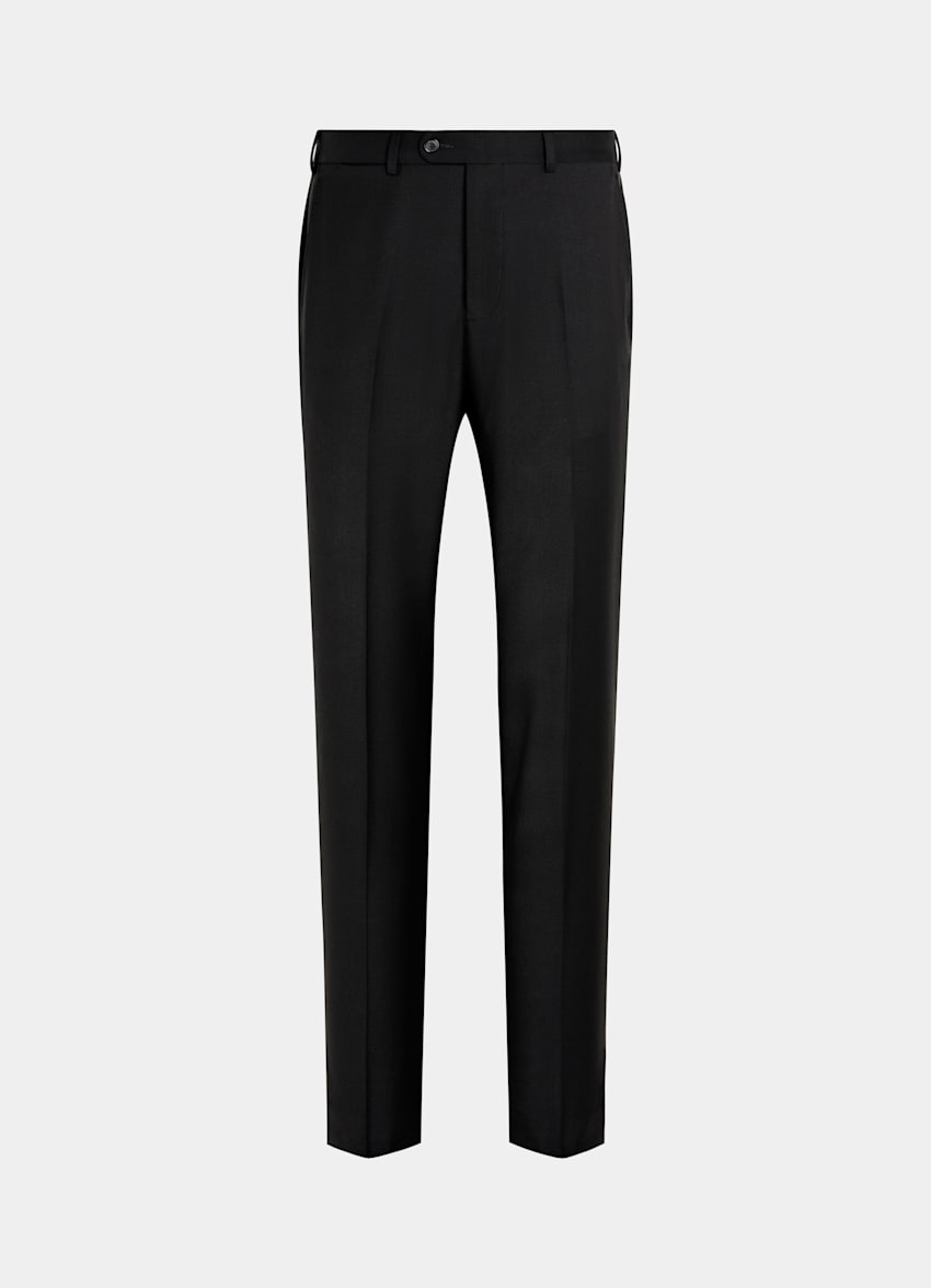 Mid Blue Slim Leg Straight Suit Pants