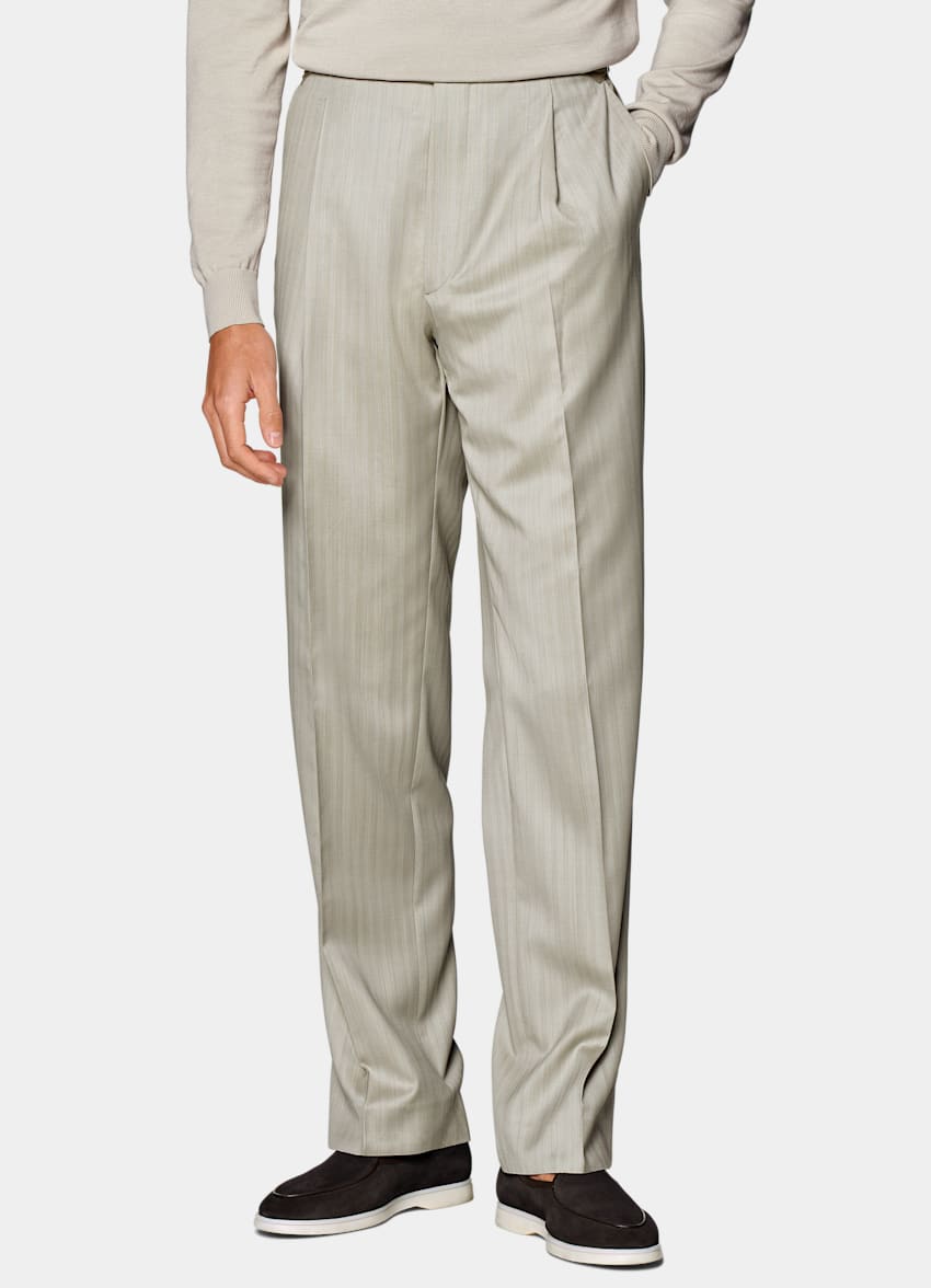 Sand Herringbone Perennial Tailored Fit Havana Suit