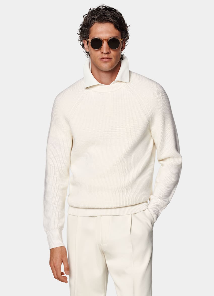 Off-White Merino Ribbed Crewneck