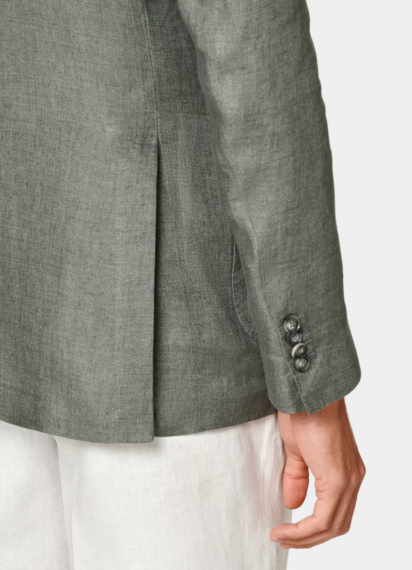Mid Green Tailored Fit Havana Suit Jacket